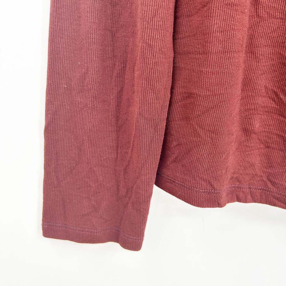 AG Adriano Goldschmied Womens Jaxon Ribbed Basic Long Sleeve Top Size XL Brown - Picture 4 of 7